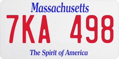 MA license plate 7KA498