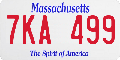 MA license plate 7KA499