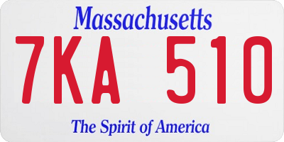 MA license plate 7KA510