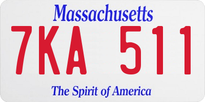 MA license plate 7KA511