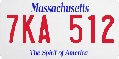 MA license plate 7KA512