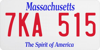 MA license plate 7KA515