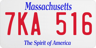 MA license plate 7KA516