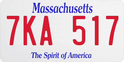 MA license plate 7KA517