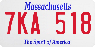 MA license plate 7KA518