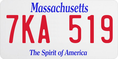 MA license plate 7KA519