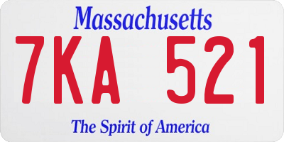 MA license plate 7KA521