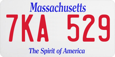 MA license plate 7KA529