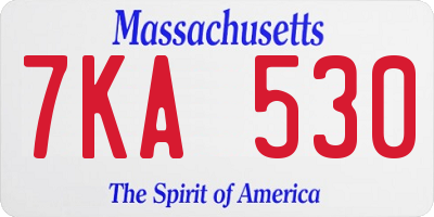 MA license plate 7KA530
