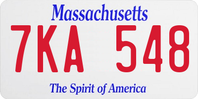 MA license plate 7KA548