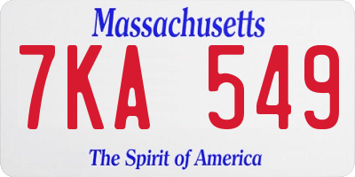 MA license plate 7KA549