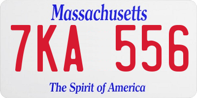 MA license plate 7KA556