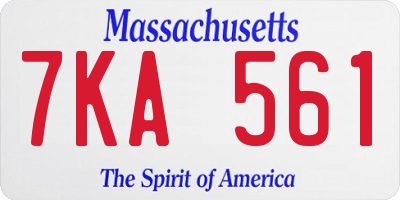 MA license plate 7KA561