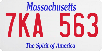 MA license plate 7KA563
