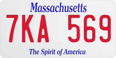 MA license plate 7KA569