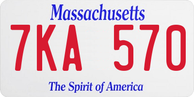 MA license plate 7KA570