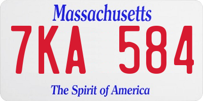 MA license plate 7KA584