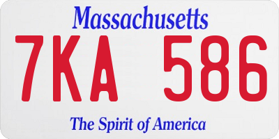 MA license plate 7KA586