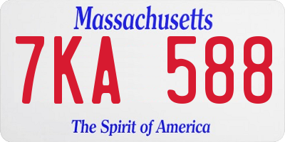 MA license plate 7KA588