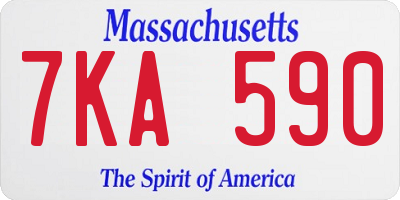 MA license plate 7KA590