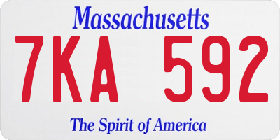 MA license plate 7KA592