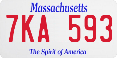 MA license plate 7KA593