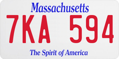 MA license plate 7KA594