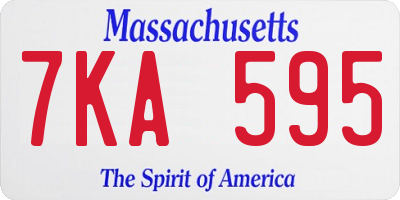 MA license plate 7KA595