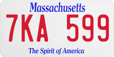 MA license plate 7KA599