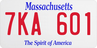 MA license plate 7KA601
