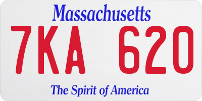 MA license plate 7KA620