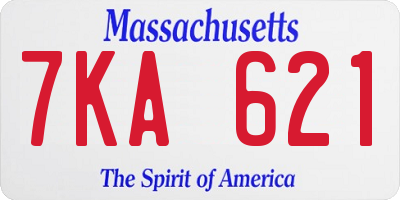 MA license plate 7KA621