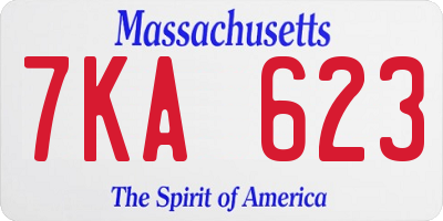 MA license plate 7KA623