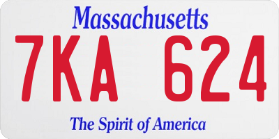 MA license plate 7KA624