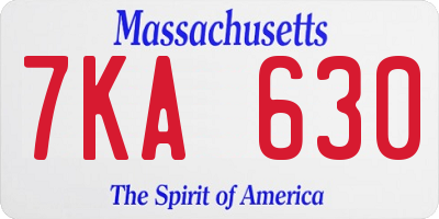 MA license plate 7KA630