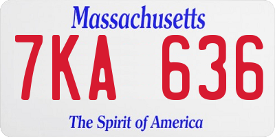 MA license plate 7KA636