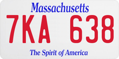 MA license plate 7KA638