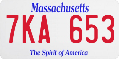 MA license plate 7KA653