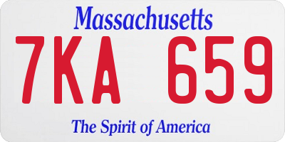 MA license plate 7KA659