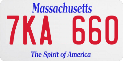 MA license plate 7KA660