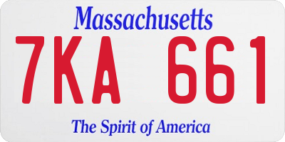 MA license plate 7KA661