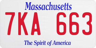 MA license plate 7KA663
