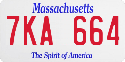 MA license plate 7KA664
