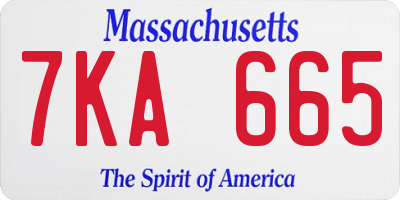MA license plate 7KA665