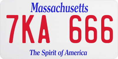 MA license plate 7KA666