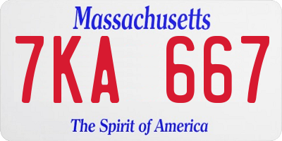 MA license plate 7KA667
