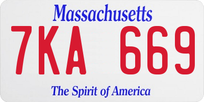 MA license plate 7KA669