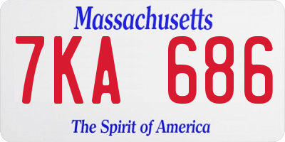 MA license plate 7KA686