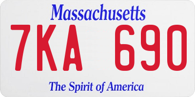 MA license plate 7KA690