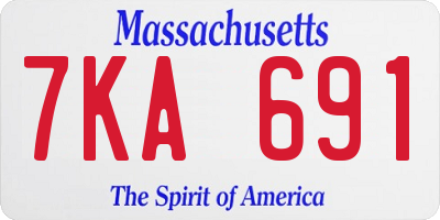 MA license plate 7KA691